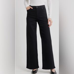 Frame Denim Le Slim Palazzo High Waist Wide-Leg Jeans in Black Size 26